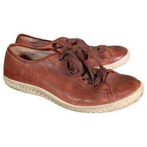 John Varvatos Hattan Low Top Leather Sneakers Lace Up Brown Mens 8